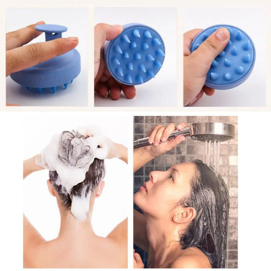 silicone shampoo brush head scalp massage comb hair washing comb body massage brush bath shower brush salon hair dressing tool